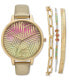 Фото #1 товара Women's Gold Strap Watch 39mm Set, Created for Macy's