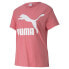 Puma Classics Logo Crew Neck Short Sleeve T-Shirt Womens Pink Casual Tops 595514