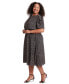 ფოტო #3 პროდუქტის Plus Size Printed Caterpillar-Sleeve Dress