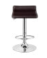 Set of 2 Swivel Bar Stool PU Leather Adjustable Bar Chair