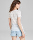 Фото #2 товара Women's Short-Sleeves Lace Top, Created for Macy's