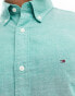 Фото #2 товара Tommy Hilfiger 1985 flex oxford regular fit short sleeve shirt in green