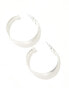 Accessorize textured layered hoop earrings in silver