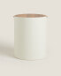 Metal bathroom wastepaper bin with wooden lid