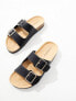 Фото #7 товара Glamorous Wide Fit double strap footbed sandals in black