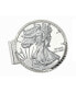 Фото #1 товара Men's Sterling Silver Diamond Cut Coin Money Clip with Proof American Silver Eagle Dollar