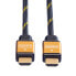 ROLINE Rotronic 1m HDMI - 1 m - HDMI Type A (Standard) - HDMI Type A (Standard) - 3D - Black,Gold