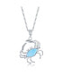Фото #1 товара Sterling Silver Larimar Crab Necklace