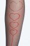 Pretty Polly 174440 Womens Hearts Back Seam Tights Black Size One Size