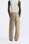 Pleated cotton - linen trousers