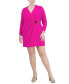 ფოტო #1 პროდუქტის Plus Size Surplice V-Neck Rosette-Trim Dress