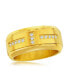 Stainless Steel CZ Band Ring - Gold Plated