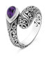 Фото #2 товара Amethyst & Bali Filigree Ring in Sterling Silver, Size 9