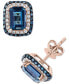 ფოტო #1 პროდუქტის EFFY® London Blue Topaz (2-7/8 ct. t.w.) & Diamond (1/2 ct. t.w.) Stud Earrings in 14k Rose Gold