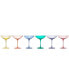 Colored Vintage-Like Glass Coupes, Set of 6