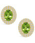 ფოტო #3 პროდუქტის Peridot (1-3/4 ct. t.w.) and Diamond (1/2 ct. t.w.) Halo Stud Earrings in 14K Yellow Gold