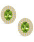 Фото #3 товара Peridot (1-3/4 ct. t.w.) and Diamond (1/2 ct. t.w.) Halo Stud Earrings in 14K Yellow Gold