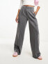 Фото #3 товара Miss Selfridge tailored wide leg cargo trouser in grey