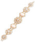 Gold-Tone Crystal & Imitation Pearl Flower Cameo Flex Bracelet