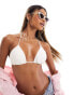 Фото #4 товара South Beach embellished cat eye sunglasses in white