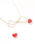 ASOS DESIGN necklace with bow and cherry detail in gold tone