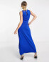 Фото #4 товара Only ruched maxi dress with side split in bright blue