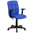 Фото #4 товара Mid-Back Blue Quilted Vinyl Swivel Task Chair With Arms