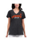 Фото #1 товара Women's Black Distressed San Francisco Giants Key Move V-Neck T-shirt