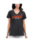 Women's Black Distressed San Francisco Giants Key Move V-Neck T-shirt