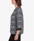 ფოტო #4 პროდუქტის Runway Ready Women's Houndstooth Textured Top