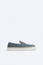 Кожаные мужские лоферы ZARA "Casual split leather loafers" Синий, 46 - фото #4