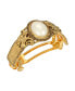 Фото #1 товара Women's Gold-Tone Oval Imitation Pearl Ponytail Holder