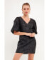 ფოტო #3 პროდუქტის Women's Floral Jacquard Mini Dress