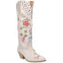 Dingo Poppy Floral Snip Toe Cowboy Womens Multi, Off White Casual Boots DI732-1