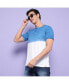 Фото #2 товара Men's Blue & White Ombre Henley T-Shirt