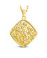 ფოტო #2 პროდუქტის Gold-Tone or Silver-Tone Cubic Zirconia Detail Flower Ophelia Pendant Necklace
