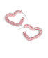 ფოტო #3 პროდუქტის Faux Stone Pave Heart Hoop Earrings