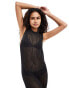 ASOS DESIGN knitted column midaxi dress in metallic yarn in black