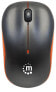 Manhattan Success Wireless Mouse - Black/Orange - 1000dpi - 2.4Ghz (up to 10m) - USB - Optical - Three Button with Scroll Wheel - USB micro receiver - AA battery (included) - Low friction base - Three Year Warranty - Blister - Ambidextrous - Optical - RF Wireless -