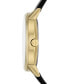 ფოტო #2 პროდუქტის Men's Multifunction Black Leather Strap Watch, 42mm and Black Onyx Beaded Bracelet Set