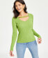 Фото #1 товара Women's Chain-Trim Cutout Sweater, Created for Macy's