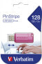 Фото #4 товара Verbatim PinStripe - 128 GB - USB Type-A - 2.0 - 12 MB/s - Cap - Pink