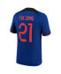 ფოტო #3 პროდუქტის Men's Frenkie de Jong Blue Netherlands National Team 2022/23 Away Vapor Match Authentic Player Jersey