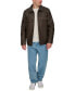 ფოტო #5 პროდუქტის Men's Faux-Leather Zip Utility Shirt Jacket