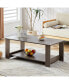 Фото #5 товара Gray Textured Coffee Table, Double Layered MDF Material, 43.3"x21.6"x16.5"