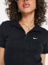 Фото #4 товара Nike Essential mini swoosh short sleeve polo top in black