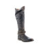Фото #2 товара Bed Stu Eva F321120 Womens Black Leather Zipper Knee High Boots 6