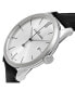 ფოტო #2 პროდუქტის Alexander Watch A911-02, Stainless Steel Case on Black Embossed Genuine Leather Strap