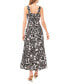 Фото #2 товара Printed Square-Neck Smocked-Back Maxi Dress