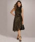 Women's Burnout Velvet Sleeveless Midi Dress